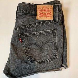 Levis 501 Wedgie Black Denim Shorts